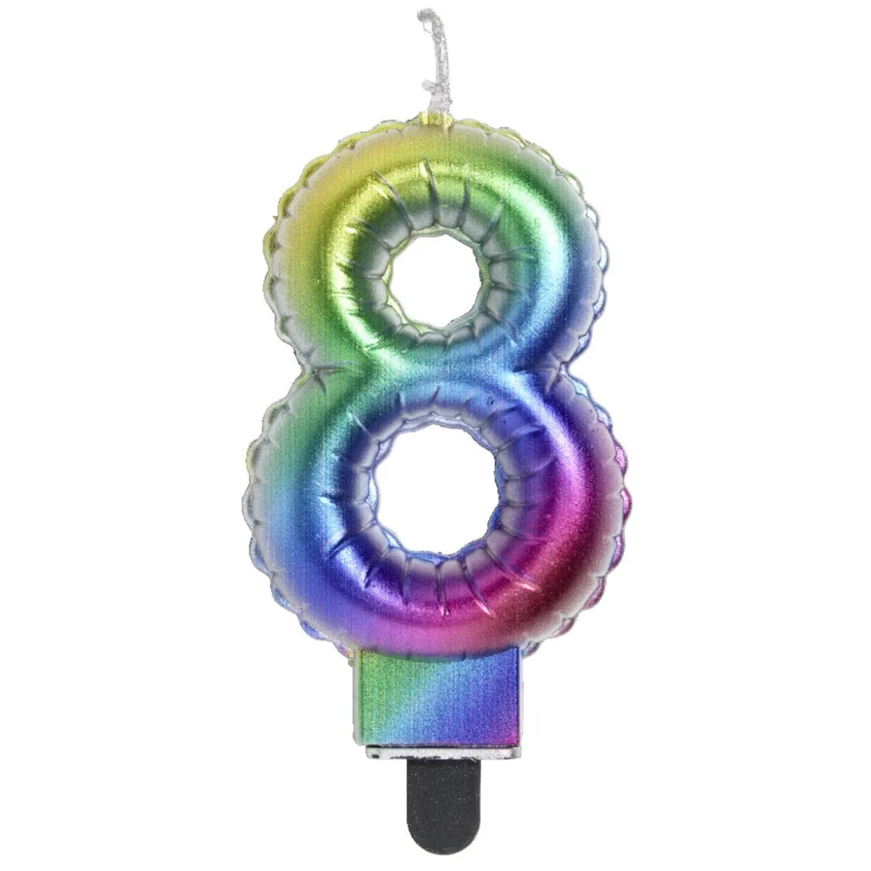 Bougie anniversaire chiffre 8 iridescent