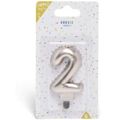 Bougie anniversaire chiffre 2 rose gold