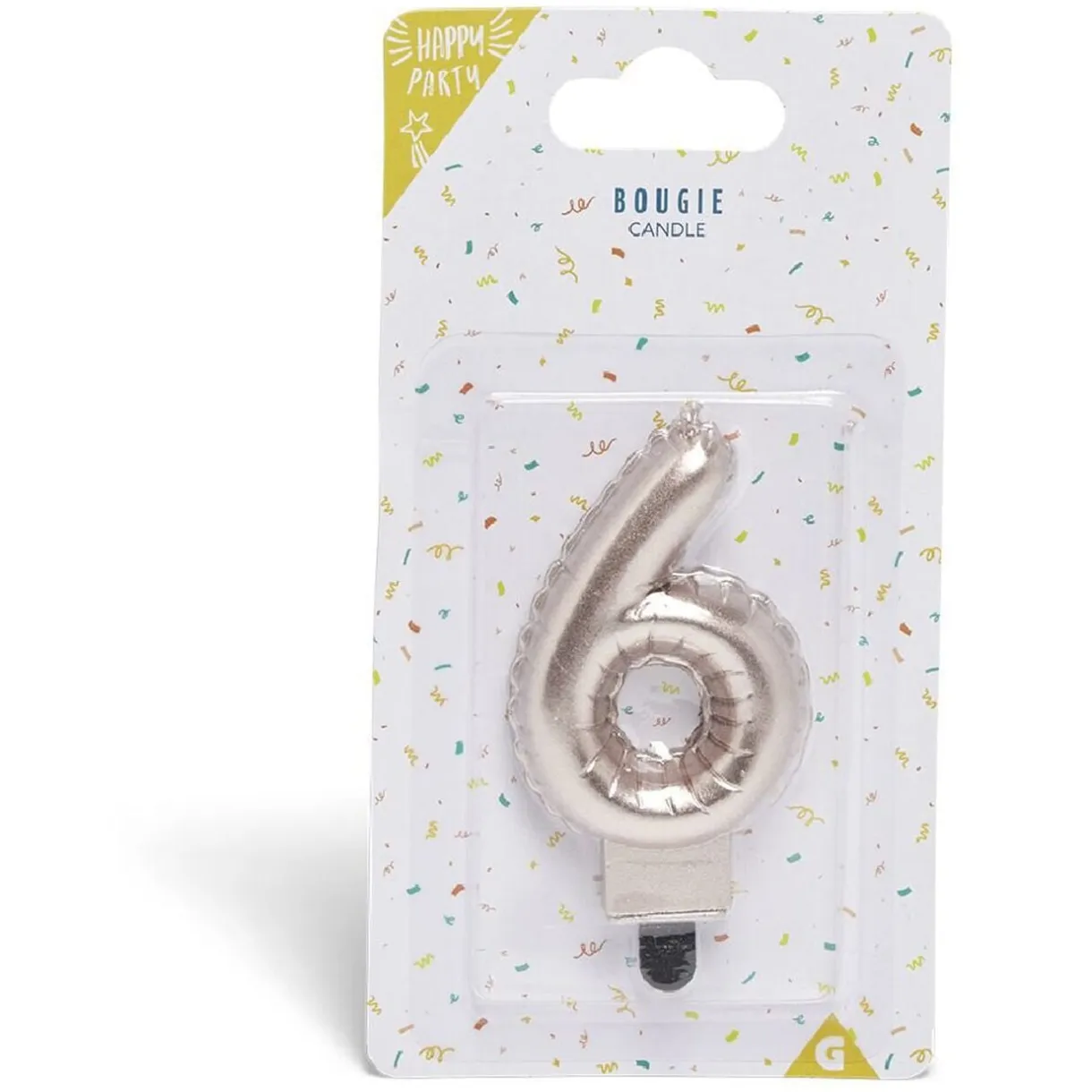 Bougie anniversaire chiffre 4 rose gold