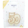 Bougie anniversaire chiffre 50 doré pailleté