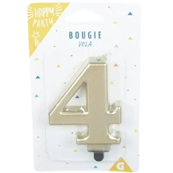 Bougie anniversaire chiffre 4 mat doré < Gifi Outlet