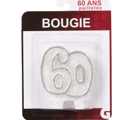 Bougie anniversaire chiffre 60 < Gifi