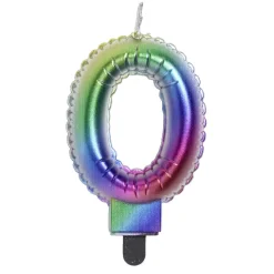 Bougie anniversaire chiffre 0 iridescent < Gifi Online