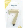 Bougie anniversaire chiffre 7 mat doré