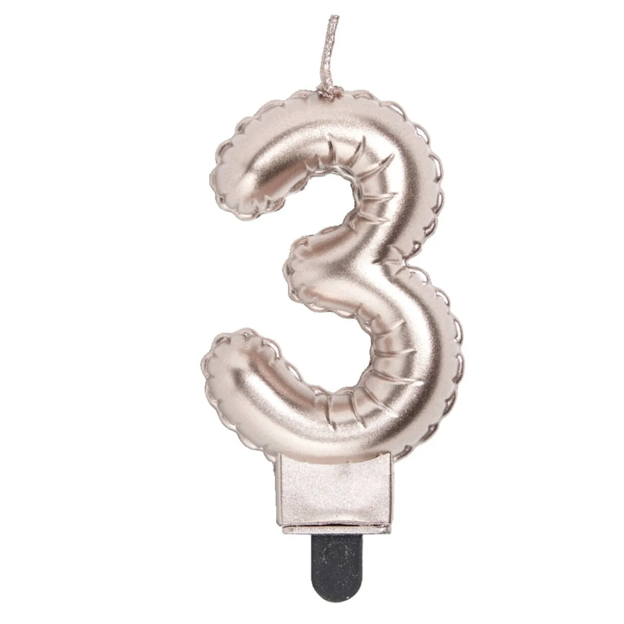 Bougie anniversaire chiffre 3 rose gold