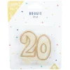 Bougie anniversaire chiffre 20 doré pailleté < Gifi Online