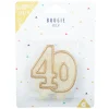 Bougie anniversaire chiffre 40 doré pailleté < Gifi Hot