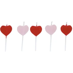 Bougie anniversaire coeur rose et rouge x5 < Gifi Best