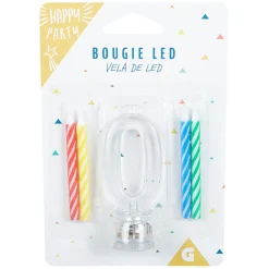 Bougie anniversaire lumineuse à led chiffre 0 < Gifi Online