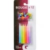 Bougie anniversaire multicolore dégradé x12