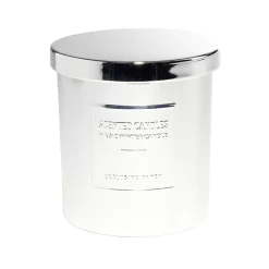 Bougie avec couvercle pot métallisé gris senteur fleur d'oranger 25H