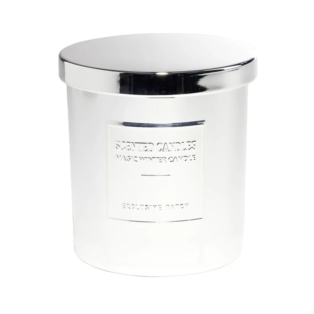 Bougie avec couvercle pot métallisé gris senteur fleur d'oranger 25H