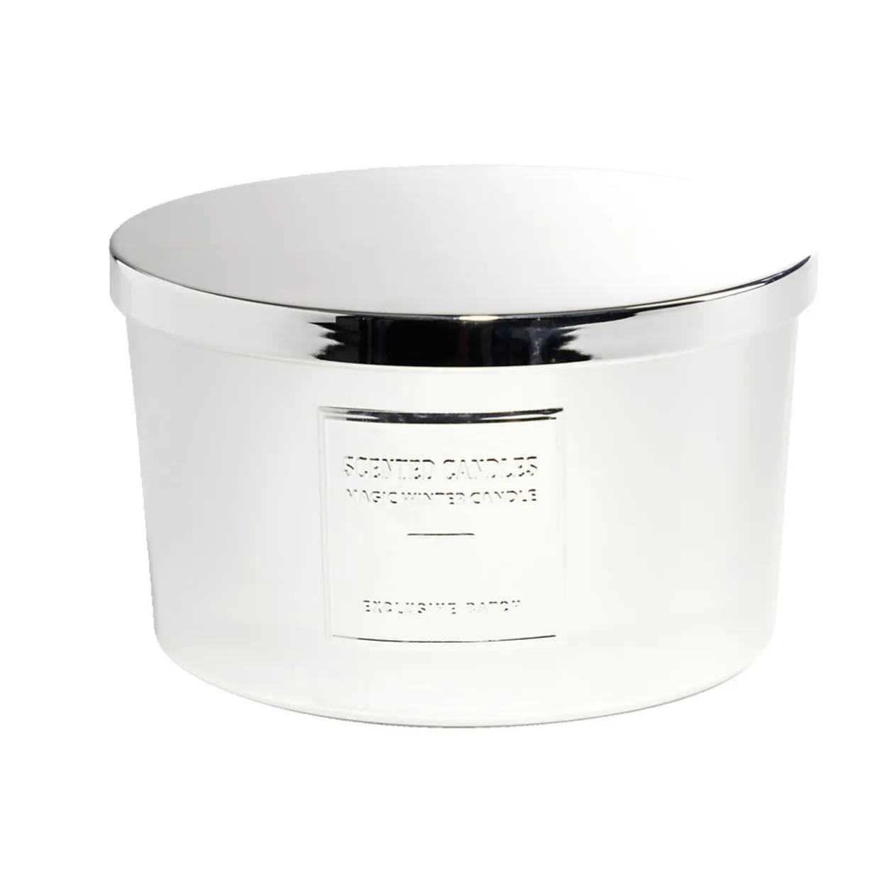 Bougie avec couvercle pot métallisé gris senteur fleur d'oranger 30H