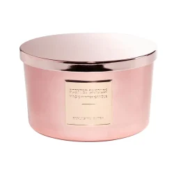 Bougie avec couvercle pot métallisé rose gold senteur pain d'épices 30H