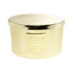 Bougie avec couvercle pot métallisé doré senteur vanille bourbon 30H < Gifi New