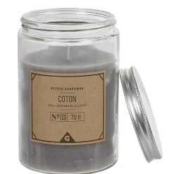 Bougie blanche dans pot en pvc couvercle senteur coton < Gifi Clearance