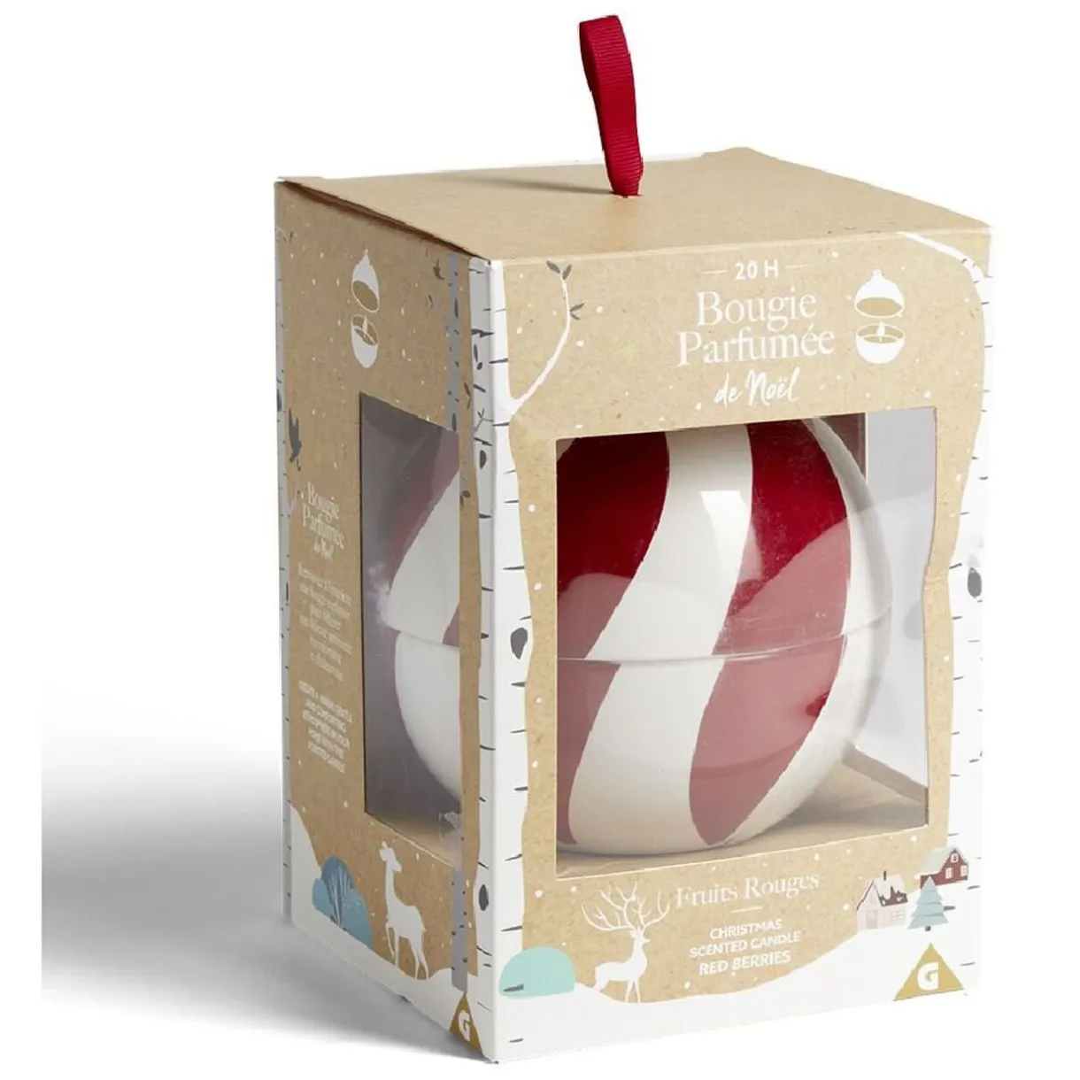 Bougie bonbonnière de Noël senteur fruits rouges < Gifi Online