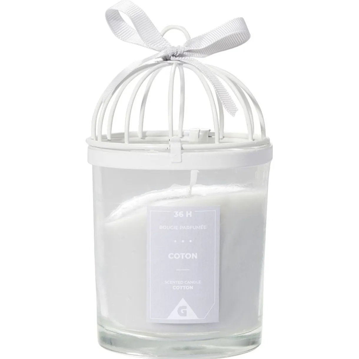 Bougie cage à oiseau grise senteur coton 36H < Gifi Hot