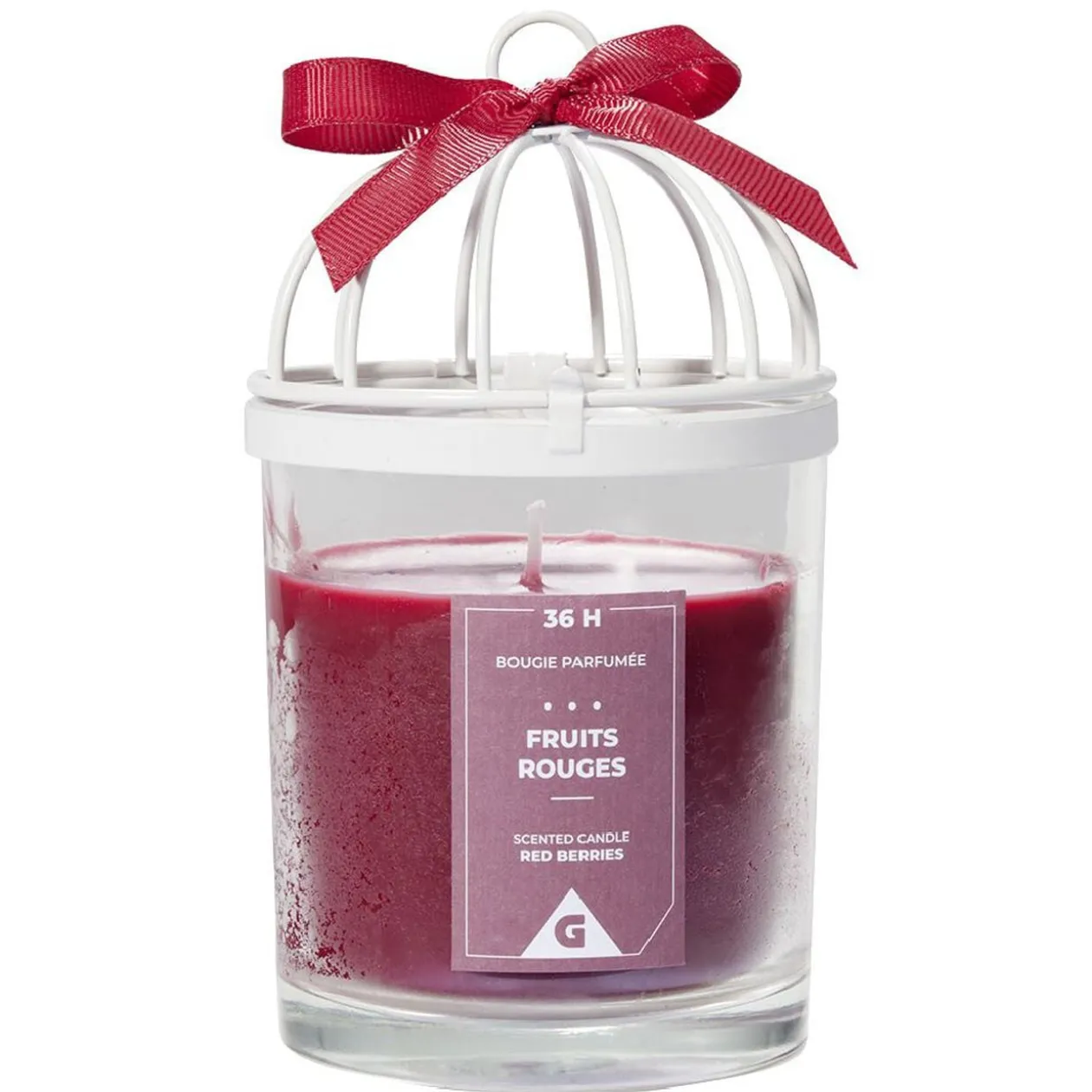 Bougie cage à oiseau senteur fruits rouges 36H