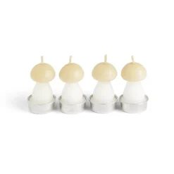 Bougie champignon blanc et jaune 6H x4