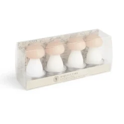 Bougie champignon blanc et orange 6H x4