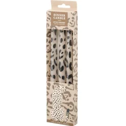 Bougie chandelle cire motif pelage animal Ø2xH25cm (2 modèles léopard ou zèbre) < Gifi Discount