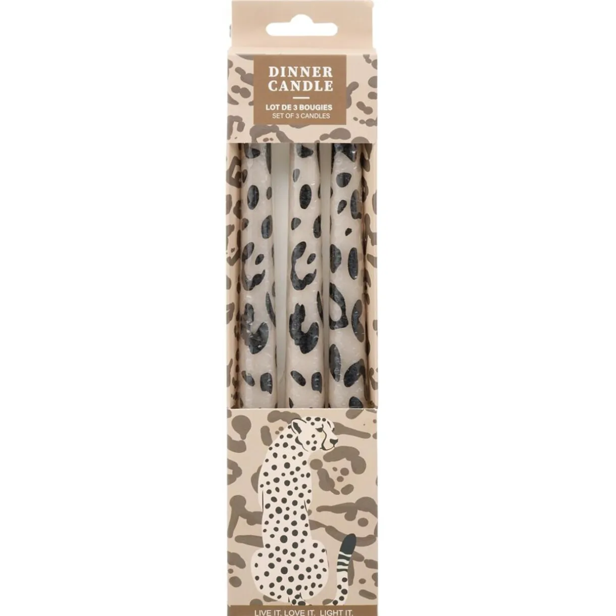 Bougie chandelle cire motif pelage animal Ø2xH25cm (2 modèles léopard ou zèbre) < Gifi Discount