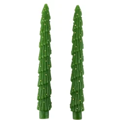 Bougie chandelle x2 forme sapin Ø4xH25cm (2 modèles) < Gifi Online