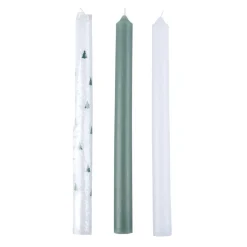 Bougie chandelle x3 motif Noël Ø3xH25,5cm (2 modèles)