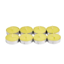 Bougie chauffe-plat citronnelle cire jaune 3,7xEp1,8cm (8 pièces)