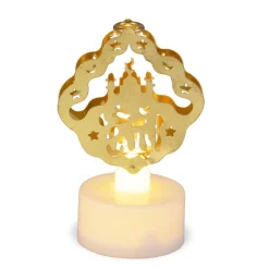 Bougie chauffe-plat LED avec décor arabesque ajouré doré Ø3xH8cm < Gifi Clearance