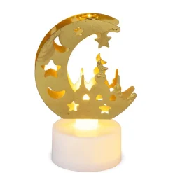 Bougie chauffe-plat LED avec décor arabesque ajouré doré Ø3xH8cm < Gifi Clearance