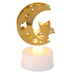 Bougie chauffe-plat LED avec décor arabesque ajouré doré Ø3xH8cm < Gifi Clearance