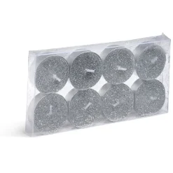 Bougie chauffe-plat paillette argentée x8 < Gifi