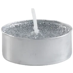 Bougie chauffe-plat paillette argentée x8 < Gifi