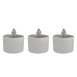 Bougie chauffe-plat solaire x3 blanche Ø5,5xH7,5cm