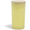 Bougie citronnelle couvercle bois verre jaune Ø8xH15cm