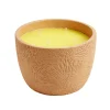 Bougie citronnelle dans pot terre cuite motif trait Ø20xH14cm