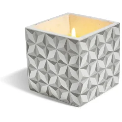 Bougie citronnelle pot ciment carré motifs carreaux gris 11x11x11cm < Gifi Outlet