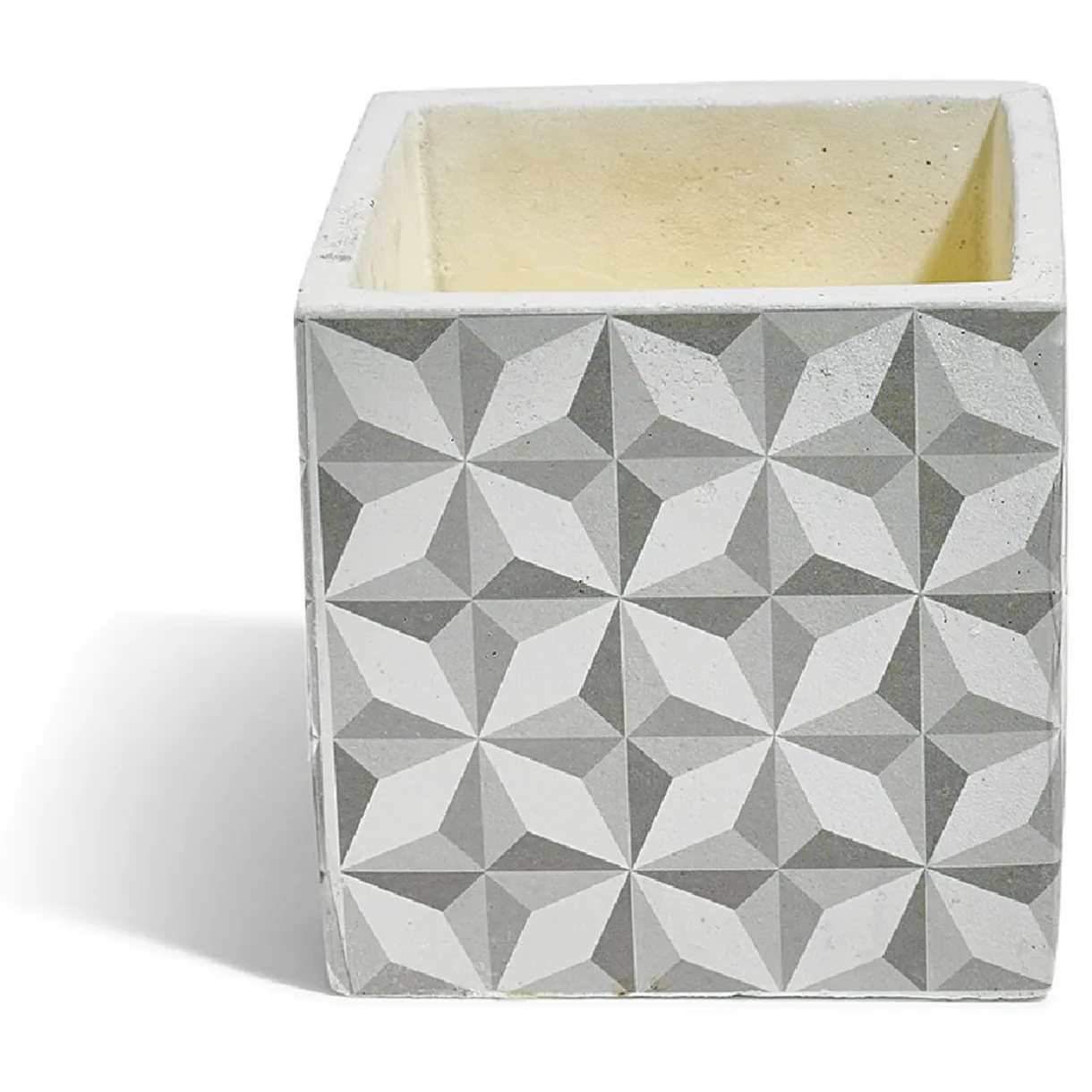 Bougie citronnelle pot ciment carré motifs carreaux gris 11x11x11cm < Gifi Outlet