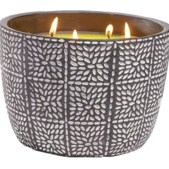 Bougie citronnelle pot ciment motif grain de riz 20H - Ø20xH14cm < Gifi Discount