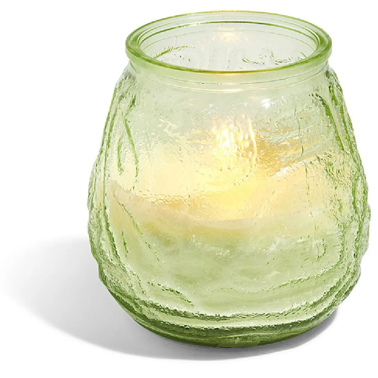 Bougie citronnelle verre relief Ø9xH10cm (2 modèles)