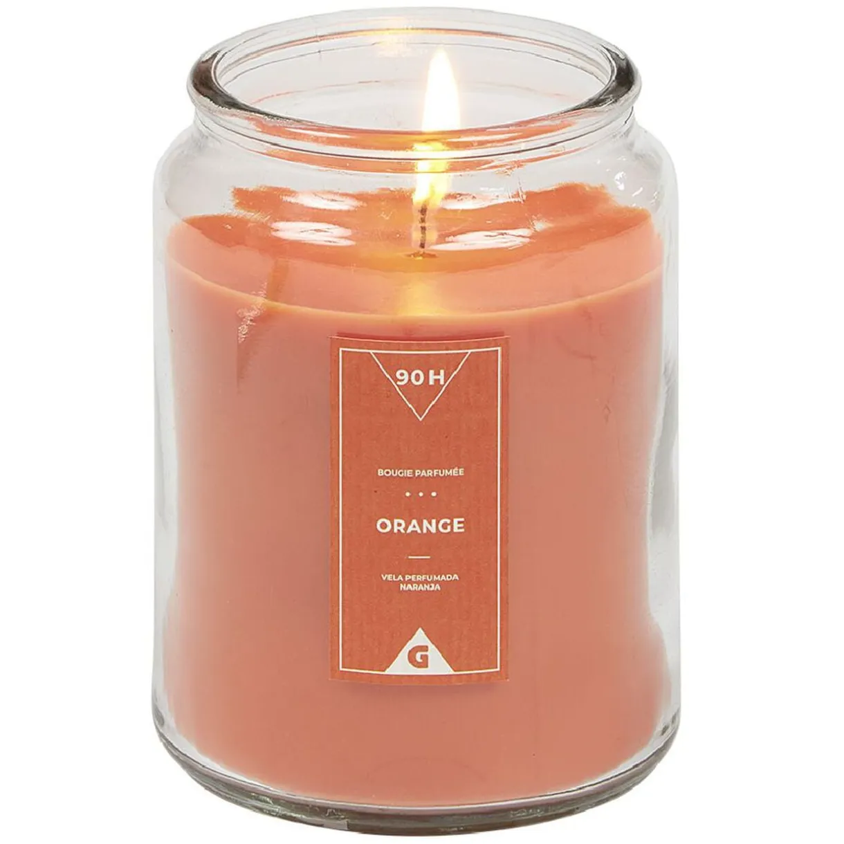 Bougie dans bocal orange Ø9,5 cm < Gifi New