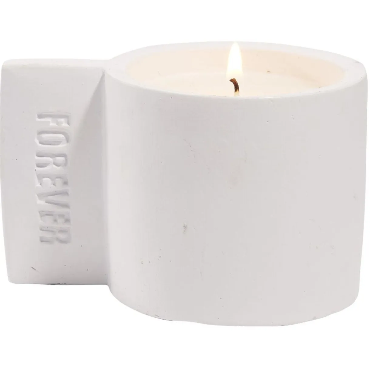 Bougie dans pot ciment gravure Forever - Ø7xH10cm < Gifi Discount