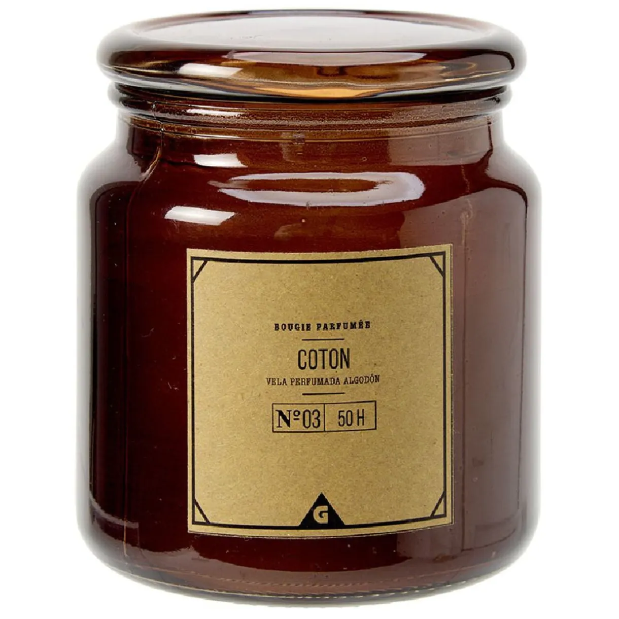 Bougie dans pot en verre marron senteur Coton < Gifi Sale