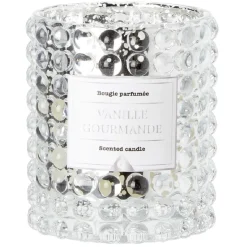 Bougie dans verre design relief senteur vanille gourmande < Gifi Online