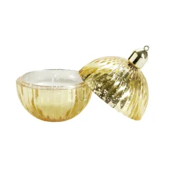 Bougie dans verre forme boule de Noël Ø8xH10,5cm (4 modèles)