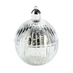 Bougie dans verre forme boule de Noël Ø8xH10,5cm (4 modèles)
