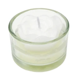 Bougie dans verre forme rose Ø5xH3cm (3 modèles)