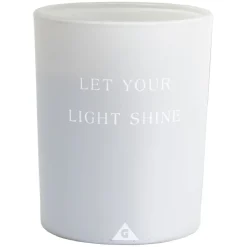 Bougie dans verre inscription Let your light shine senteur coton 40H < Gifi Hot